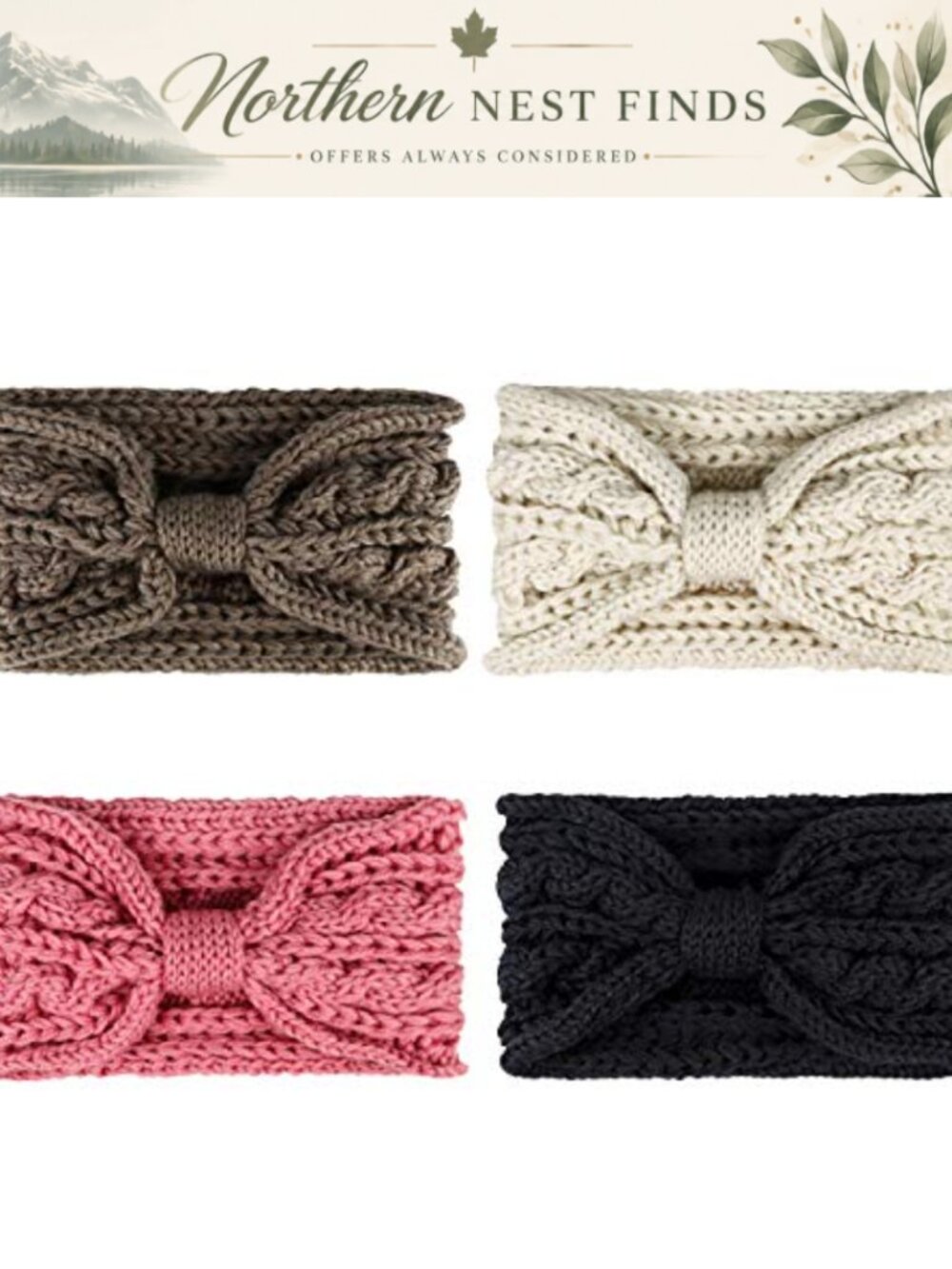 Knit Crochet Headband Ear Warmer Soft Turban Stretch Winter Head Wrap